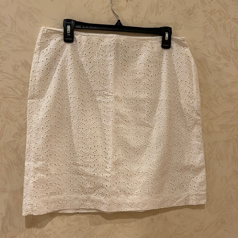 L.L. Bean White Eyelet Mini Skirt